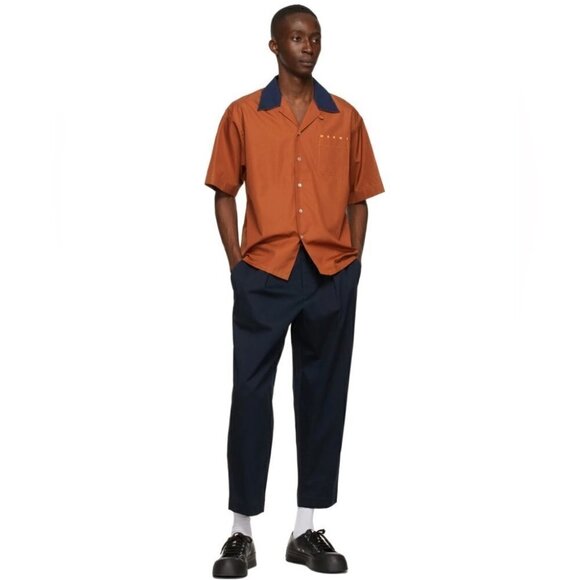 Nwt - Marni, Men’s Cropped Gabardine Trousers In Navyblue. Size: 28 Us. - Picture 2 of 16